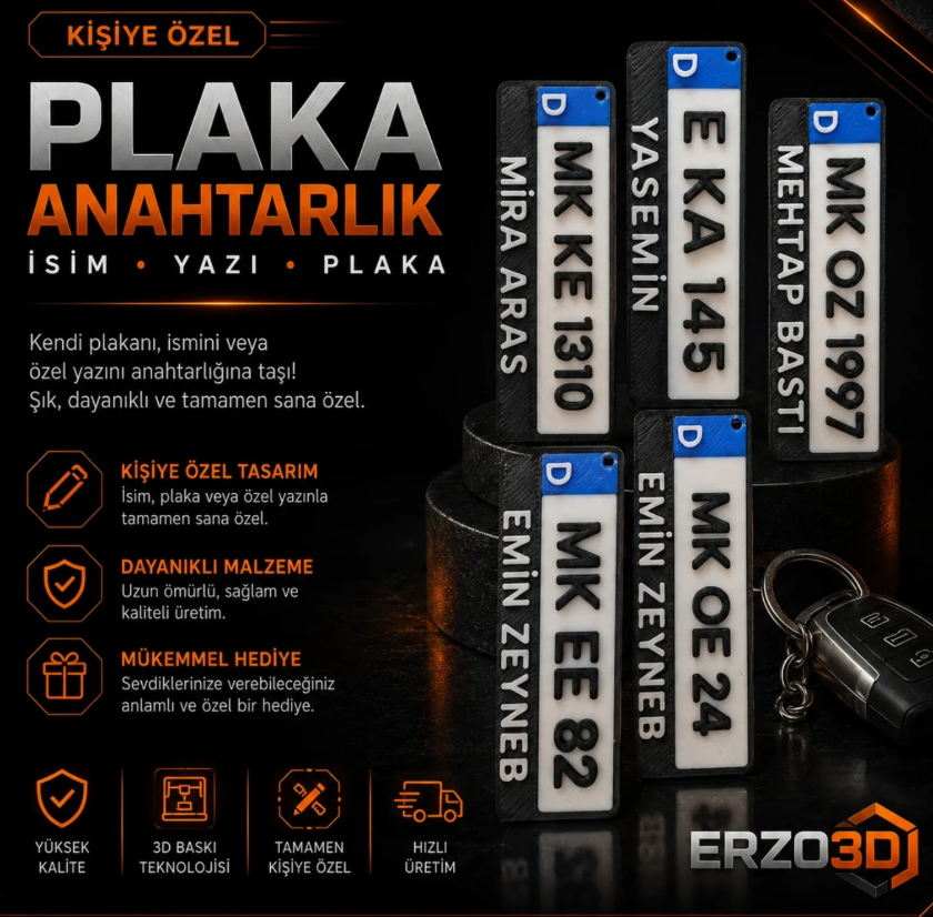 Kişiye Özel Plaka Anahtarlık